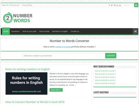 Number to Words Converter