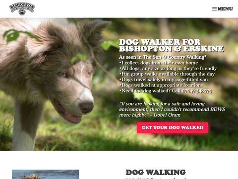 Bishopton dog walking services
