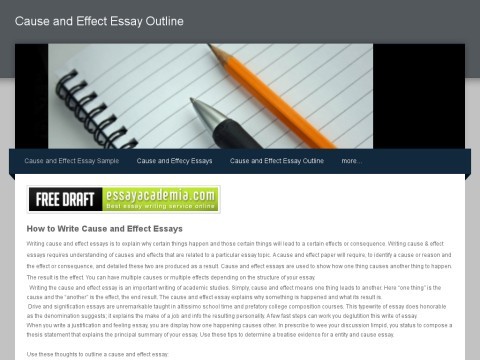 Cause and Effect Essay Outline