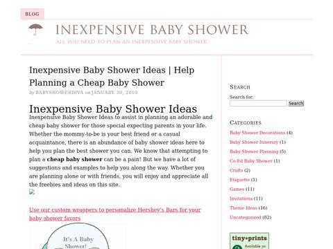 Inexpensive Baby Shower Ideas