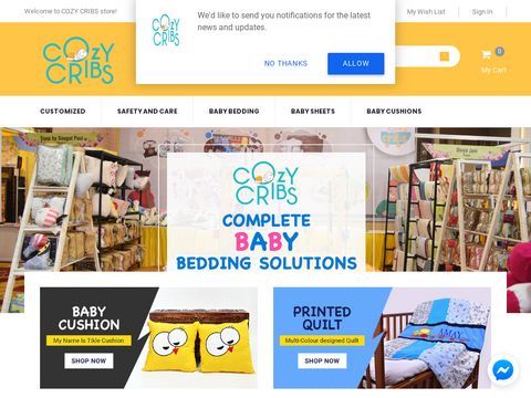 Cozy Cribs-Shop Online Baby Sheets, Baby Cushion