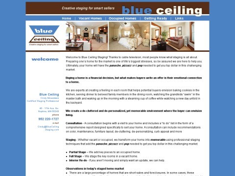Blue Ceiling Staging 