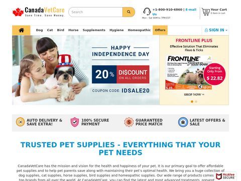 Online pet shop for dogs and cats health supplies