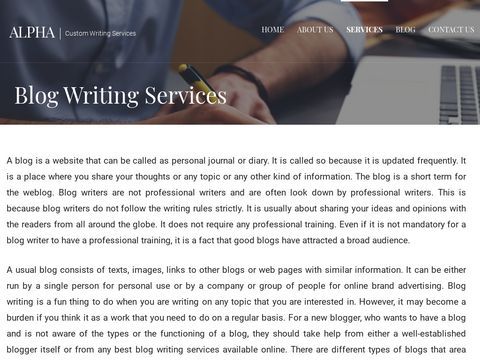 Blog Writing Services – Alpha