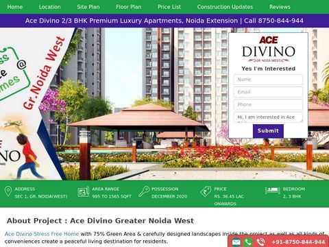 Ace Divino | 8750-844-944 : 2/3 BHK Luxury Apartments
