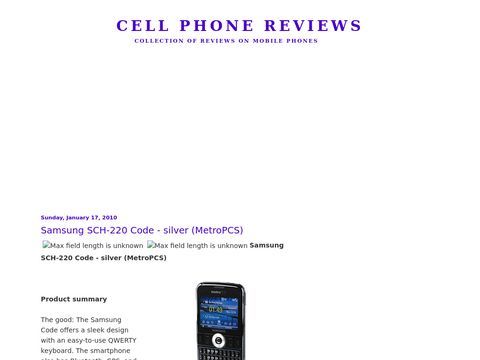 Cell Phone Reviews