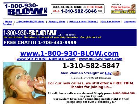 1-800-930-BLOW - 800 free call blow job online, call for a f