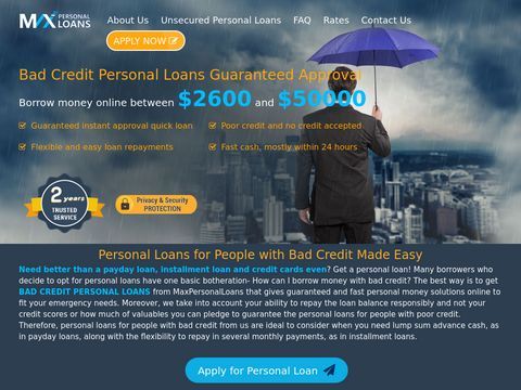 Bad Credit Personal Loans Guaranteed Approval No Credit Check