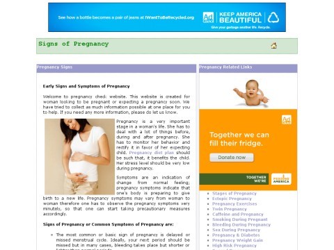 symptoms of pregnancy