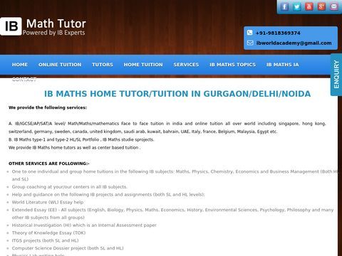 IB Math  Get Best Online Home tutors, tuition in IB MAths in Gurgaon, Delhi