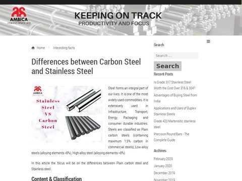 What is difference between Carbon Steel and Stainless Steel?