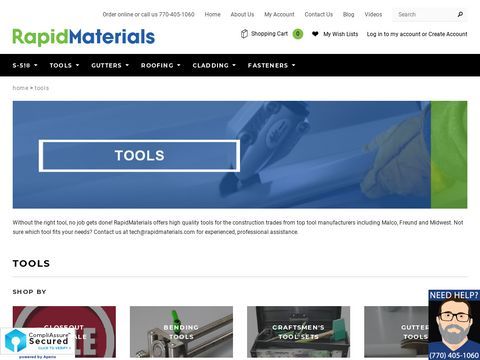 Tools for Metal Roofing, Gutters, HVAC | RapidMaterials