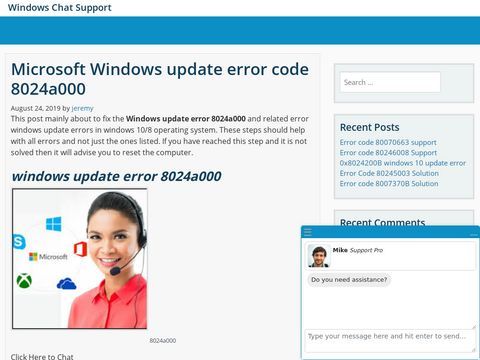 windows update error code 8024a000 