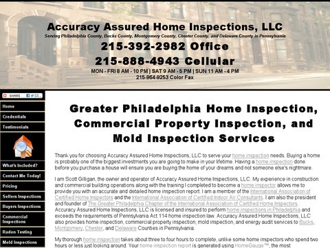 Accuracy Assured Home Inspections - Serving Philadelphia, Bu