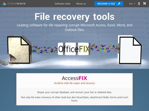 Software for Access recovery, to fix Outlook and repair Excel and Word
