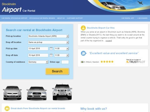 Stockholm airport car hire