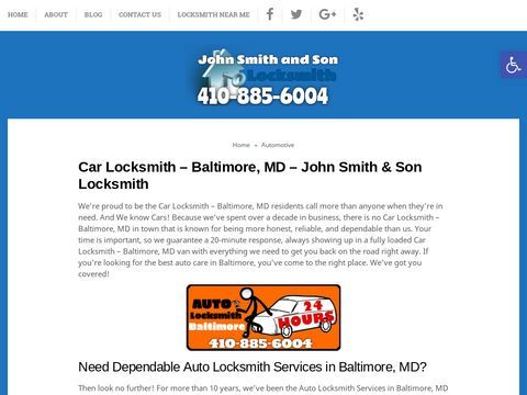 John Smith & Son 24 hour Auto / Car Locksmith Baltimore MD