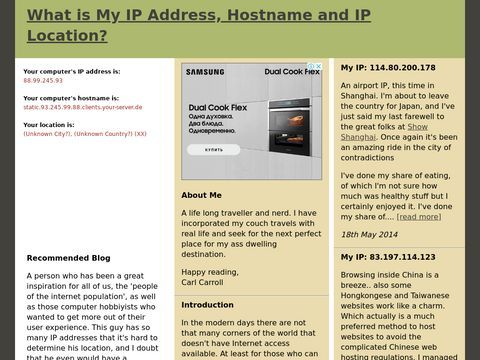 What is My IP Address, Hostname and IP Location?