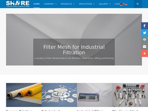 SHARE | Products for Filtration, Separation, Sifting and Printing | Filter Meshes | Polyester Printing Mesh | Plastic Filters | Filter Bags