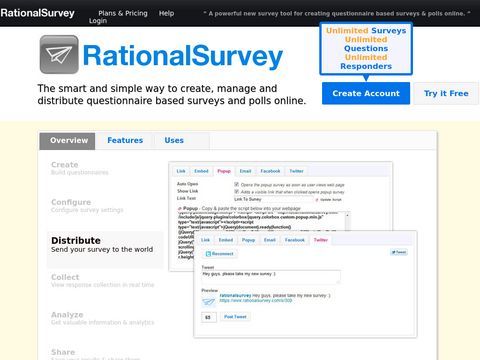 Rational Survey - Create, manage, and distribute questionnaire based surveys and polls online!