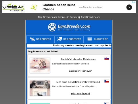 Dog Breeders and Kennels in Europe - eurobreeder.com