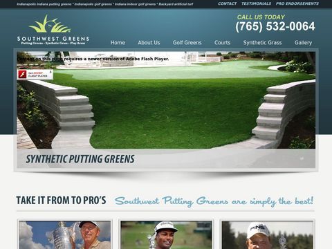 Indianapolis Indiana putting greens indoor synthetic golf grass | Southwest Greens