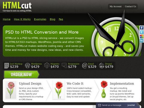 HTMLcut - PSD to XHTML/CSS Service