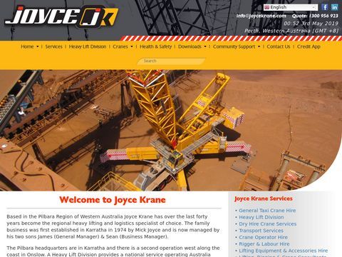 M Joyce Crane Hire