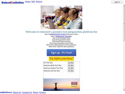 SelectiveOnline - Australias favourite test preparation platform
