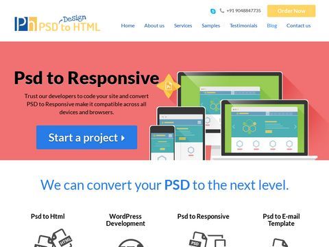 PSD to HTML Conversion India