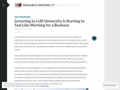 Research Writing 77 | Welcome To Research Writing 77