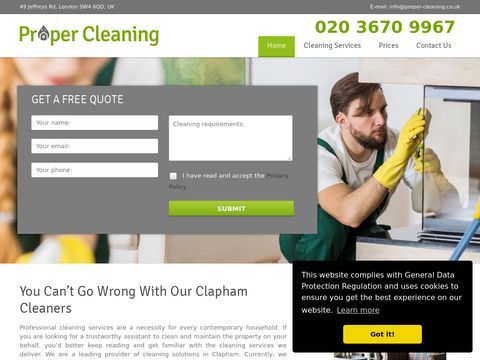 Professional Cleaners in Clapham | Proper Cleaning