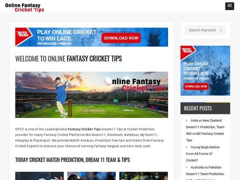 Free Fantasy Cricket Tips & Dream11 Teams by Fantasy Cricket Experts