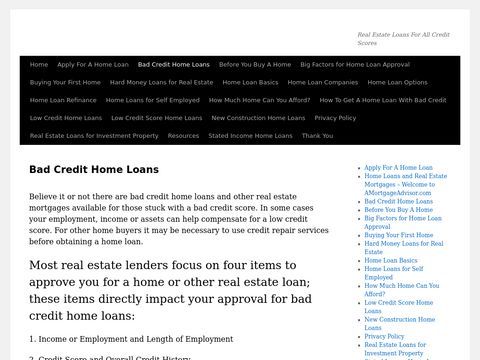 bad credit home loan
