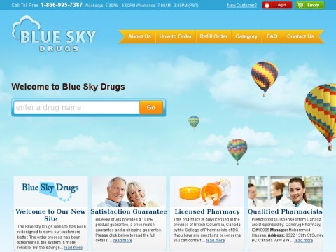 Blue Sky Drugs - Canadian Pharmacy