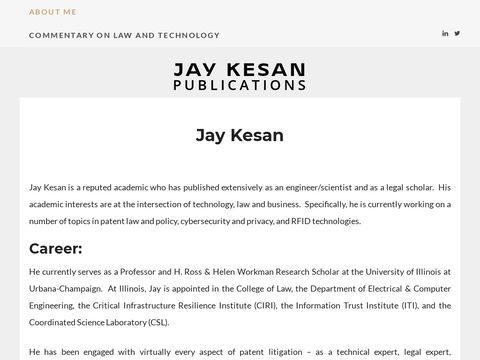 Jay-Kesan | Jay Kesan Publications