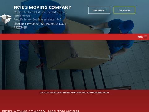 Fryes Moving - South Jersey Movers - New Jersey Moving Comp