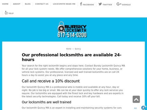 Full Service Locksmith Quincy MA - Bursky Locksmith Boston