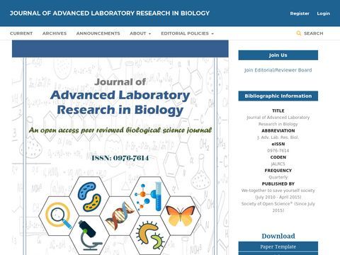 Journal of Advanced Laboratory Research in Biology