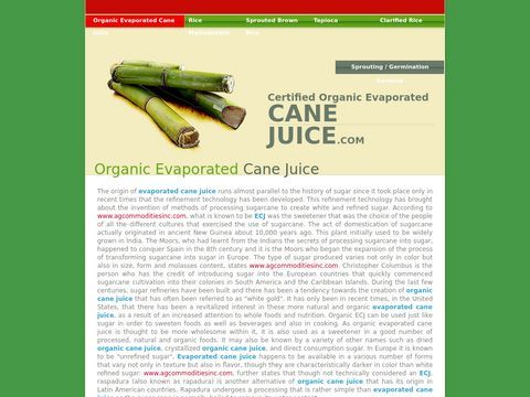 Evaporated cane juice - Sweeteners