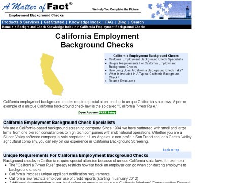 A Matter of Fact: California Background Checks