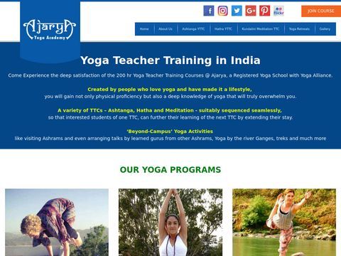 .Ashtanga Yoga Teacher Training Rishikesh, India - Ajarya 