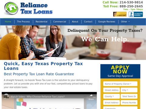 Texas Property Tax Lender, Low Rate Property Tax Loans