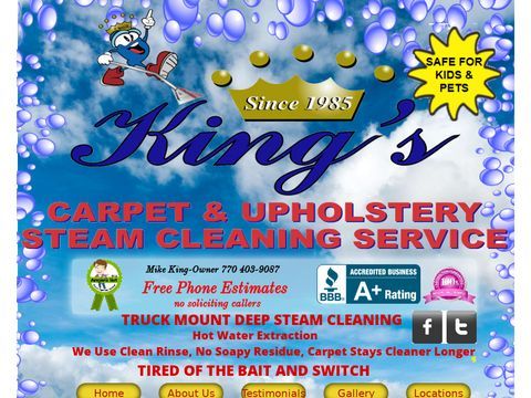 Kings Carpet & Upholstery Steam Cleaning Service
