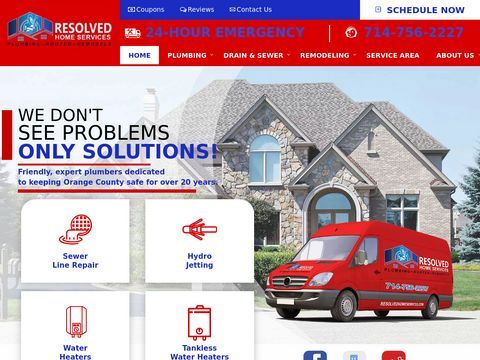 Resolved Home Services: 24 Hour Plumber in Huntington Beach