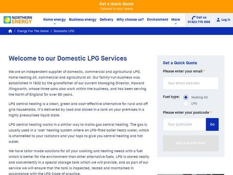 LPG Heating, Price and Suppliers in Yorkshire, Lincolnshire, Northumberland - LPG Home Heat