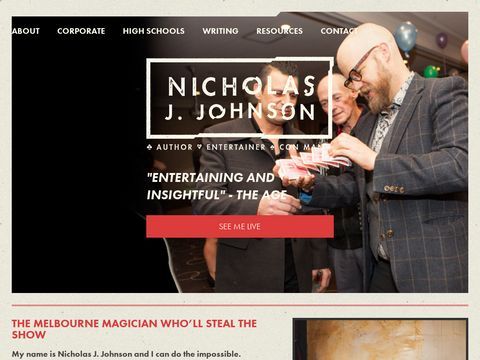 Melbourne magician, author and con man | Nicholas J. Johnson