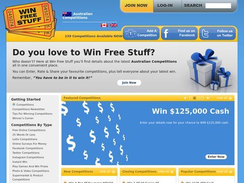 Win Free Stuff - Australian Online Competitions!