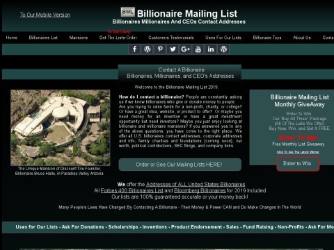 Billionaire Mailing List