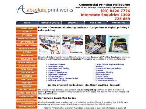 Absolute Printworks - Commercial printing business